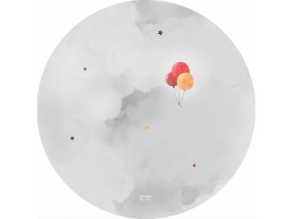 Dětská hrací podložka z přírodního kaučuku BALOON DREAM kulatá