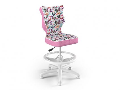 Židle bílá 3 4 růžoví motýli (4)