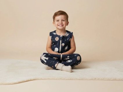 25602 4 lehky spaci pytel s nohavicemi medved ve vesmiru tmavy