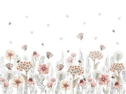 25796 nastenny mural divoke kvetiny do detskeho pokoje