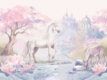 25823 velkoplosna tapeta mural jednorozec do detskeho pokoje