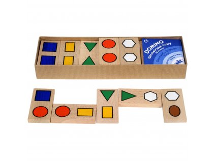 Geometrické farebné DOMINO na rozoznanie tvarov