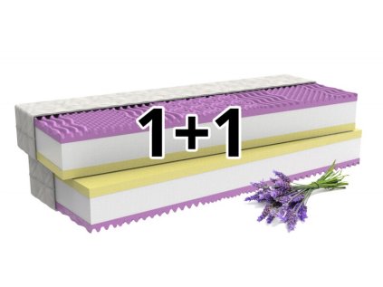 1 + 1 Ortopedický matrac LEVANDULE COMFORT s pamäťovou penou a levanduľou