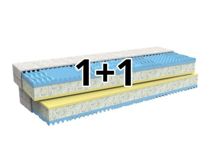1 + 1 Penový matrac DITA 120x200 cm s pamäťovou penou a pevným stredom
