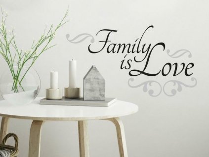 Samolepiaci nápis na stenu FAMILY IS LOVE