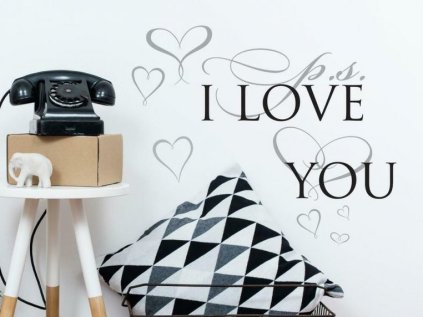 Samolepiaci nápis na stenu I LOVE YOU