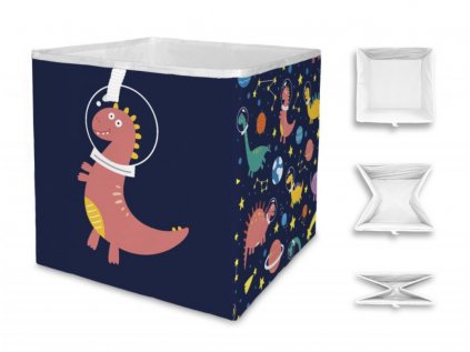 Ručne šitý látkový box DINOSAURI do detskej izby