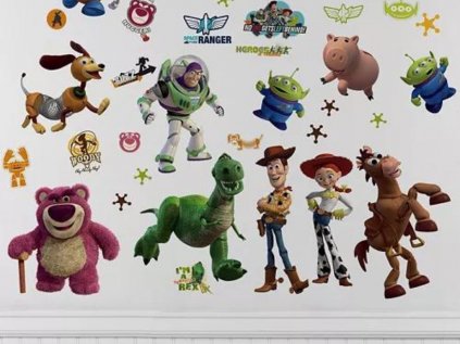 6981 svietiace nalepky na stenu s disney motivom woody a kamarati