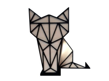 7257 dizajnova drevena lampa macka