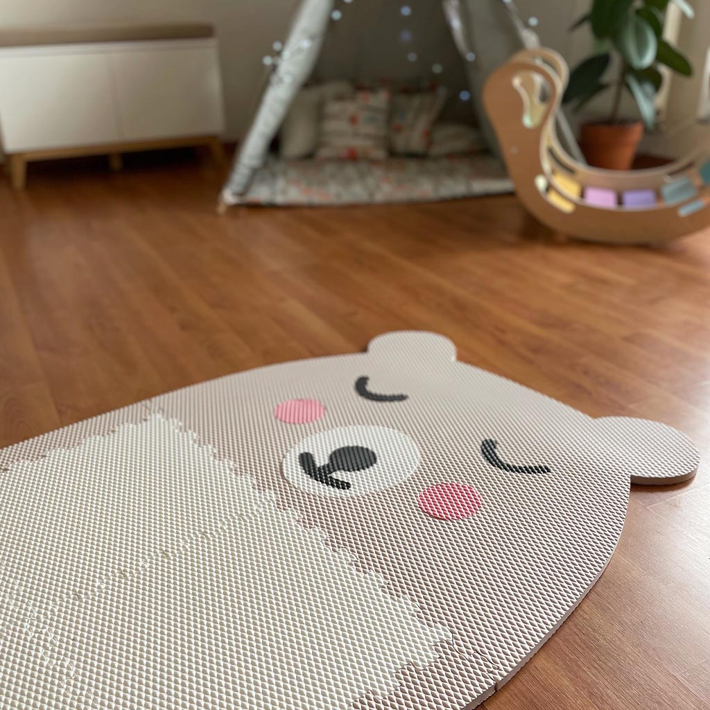 Detská penová puzzle podlaha MEDVEDÍK Zvoľte farbu: Hnedý s hnedým bruškom