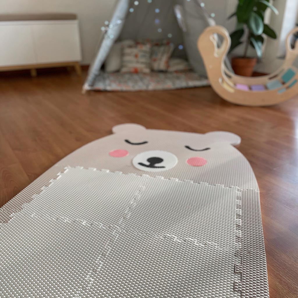Detská penová puzzle podlaha MEDVEDÍK Zvoľte farbu: Hnedý s hnedým bruškom
