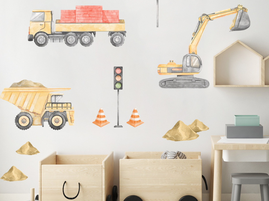 E-shop Samolepky do detskej izby ŽERIAV žltý