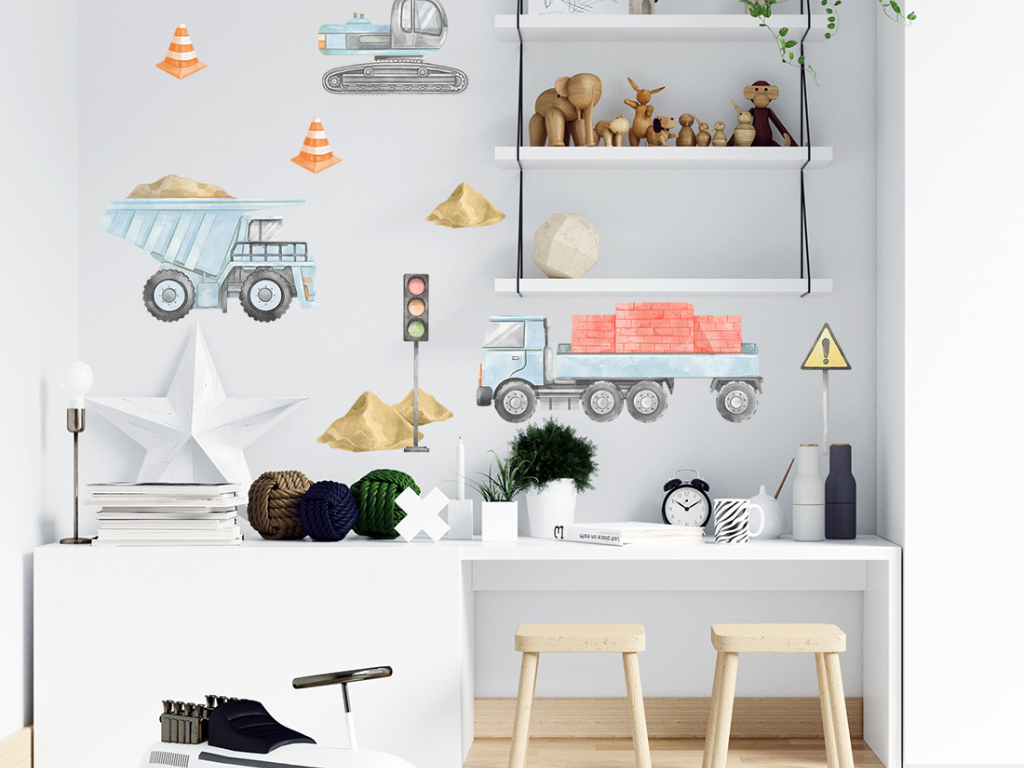 E-shop Samolepky do detskej izby ŽERIAV modré