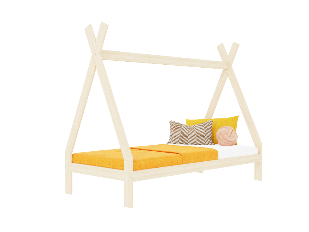 Benlemi Rastúca detská posteľ SWITCH 2v1 v tvare teepee Zvoľte farbu: Nelakovaná, Zvoľte rozmer: 90x180 cm