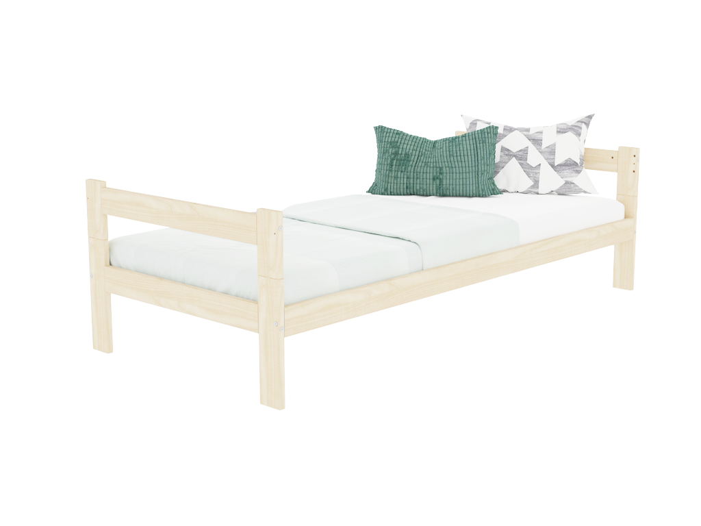 E-shop Benlemi Drevené jednolôžko SAFE 2v1 s dvoma čelami Zvoľte farbu: Béžová, Zvoľte rozmer: 120x200 cm