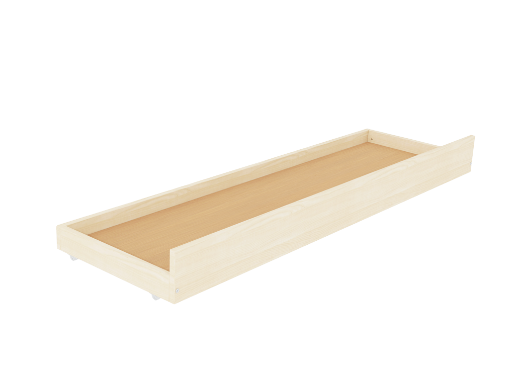 Benlemi Úložný drevený šuplík STORAGE pod posteľ na kolieskach Zvoľte farbu: Nelakovaná, Zvoľte rozmer: 55x150 cm (pod posteľ o dĺžke 160 cm)