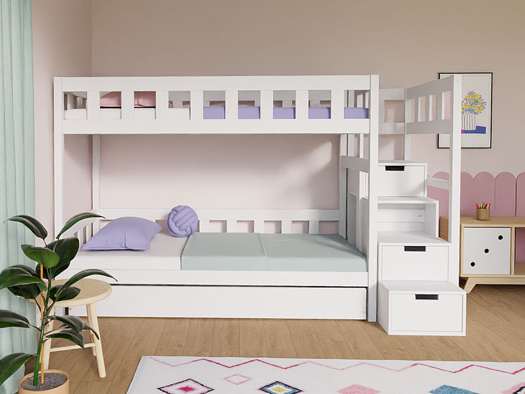 Benlemi Úložný drevený šuplík STORAGE pod posteľ na kolieskach Zvoľte farbu: Nelakovaná, Zvoľte variantu: Pre posteľ LUCKY, TULY, PLOTTY, CHALOUPKA, …