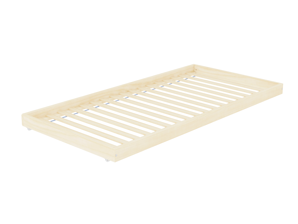 Benlemi Drevená výsuvná prístelka SLEEP pod posteľ na kolieskach Zvoľte farbu: Nelakovaná, Zvoľte rozmer: 80x150 cm (pod posteľ 80x160 cm), Zvoľte ty…