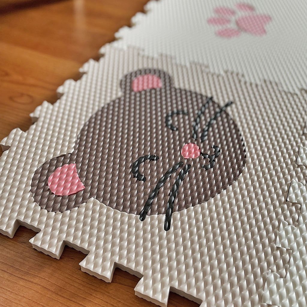 Penová puzzle podlaha na hranie do detskej izby MYŠKA A LABKA 9 dielov