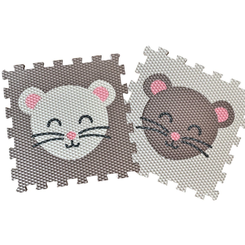 Penová puzzle podlaha na hranie do detskej izby MYŠKA A LABKA 9 dielov