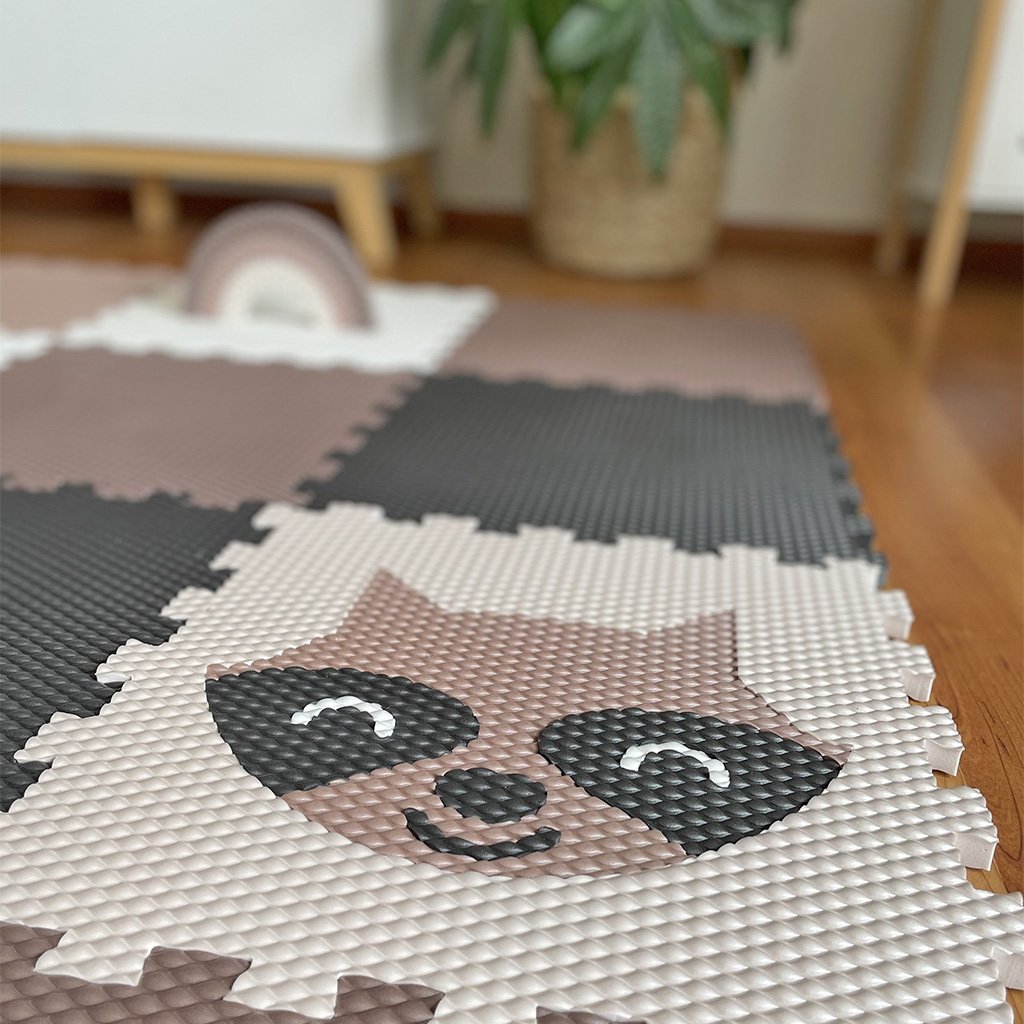 Hracie penové puzzle do detskej izby 16 dielov MÝVAL A MEDVEDÍK