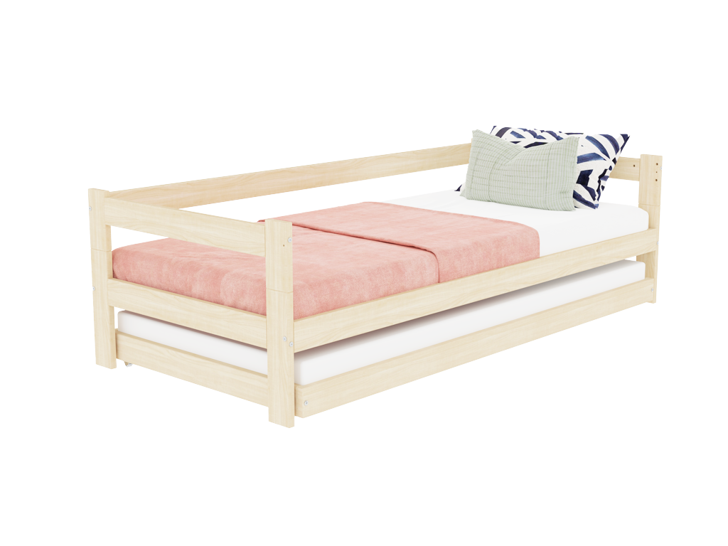 Benlemi Jednolôžková posteľ z dreva SAFE 5v1 so zábranou a prístelkou Zvoľte farbu: Svetlo sivá, Zvoľte rozmer: 90x160 cm, Zvoľte zábranu: S otvoreným vstupom