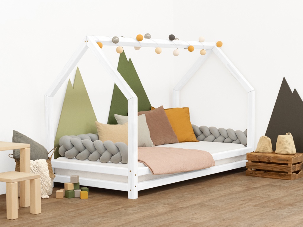 Benlemi Biela detská posteľ domček FUNNY 90x160 cm
