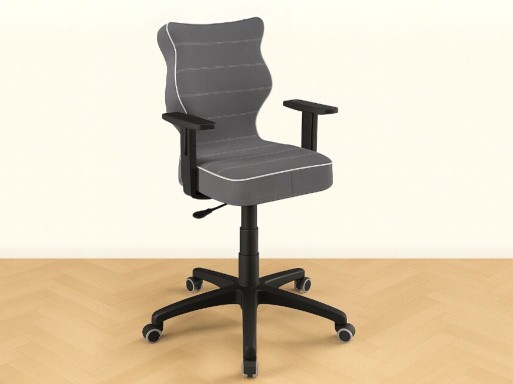 E-shop Študentská otočná stolička k písaciemu stolu TMAVO ŠEDÁ Zvoľte rozmer: dieťa 146 - 176,5 cm (výška stola 71 - 82 cm)