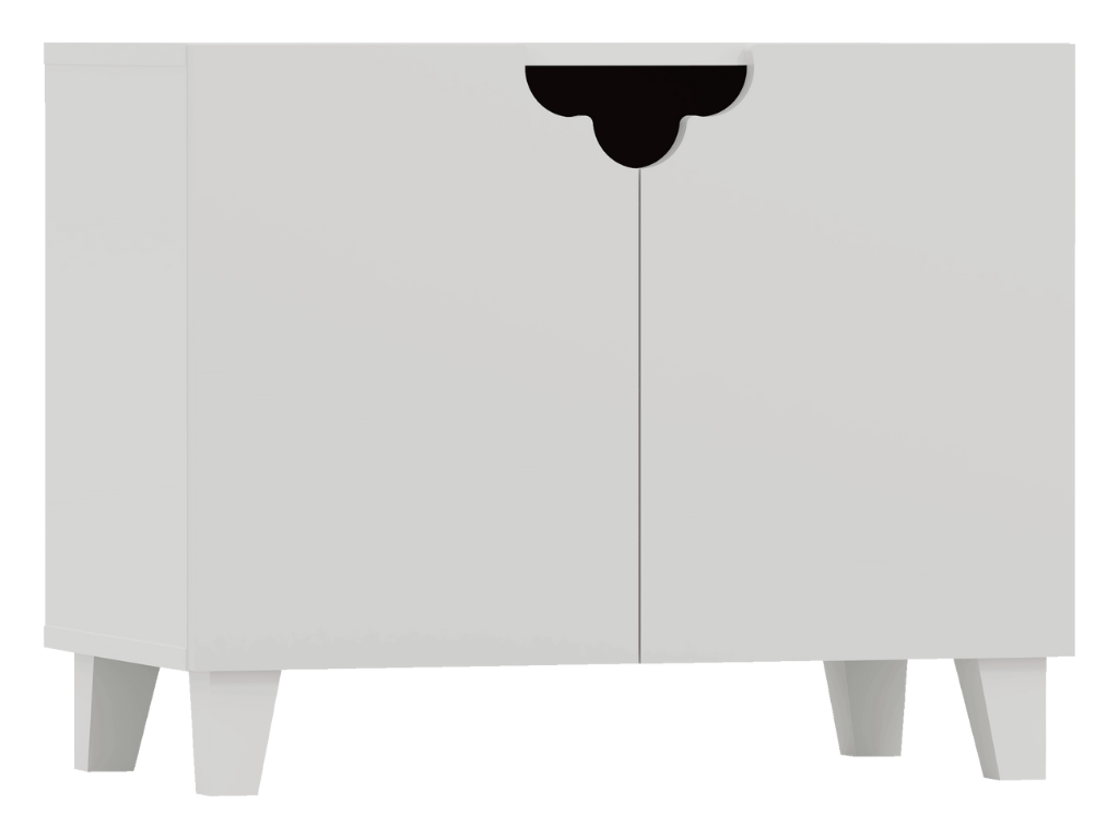 BAMI Detská skrinka s elegantným polkvetinovým výrezom BIBI biela