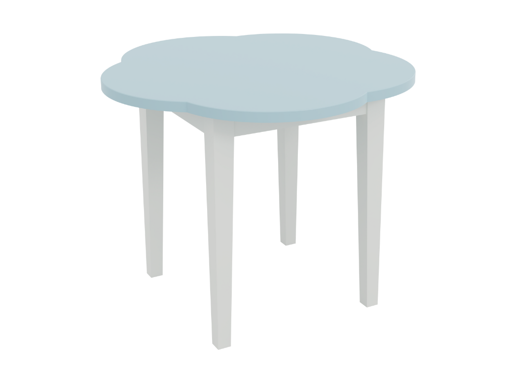 BAMI Detský kvetinový stôl na drevených nohách BIBI modrý