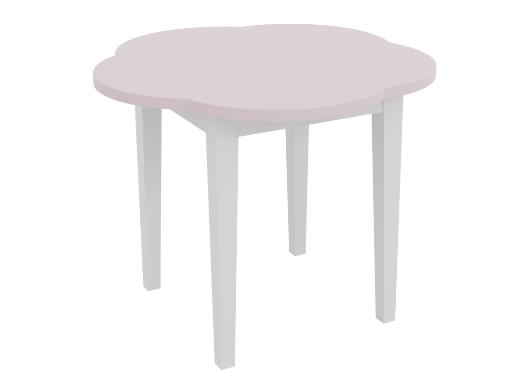 BAMI Detský kvetinový stôl na drevených nohách BIBI ružový