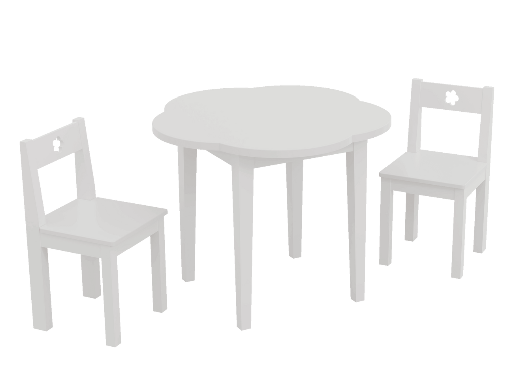 BAMI Set detského stola s 2 stoličkami BIBI biely