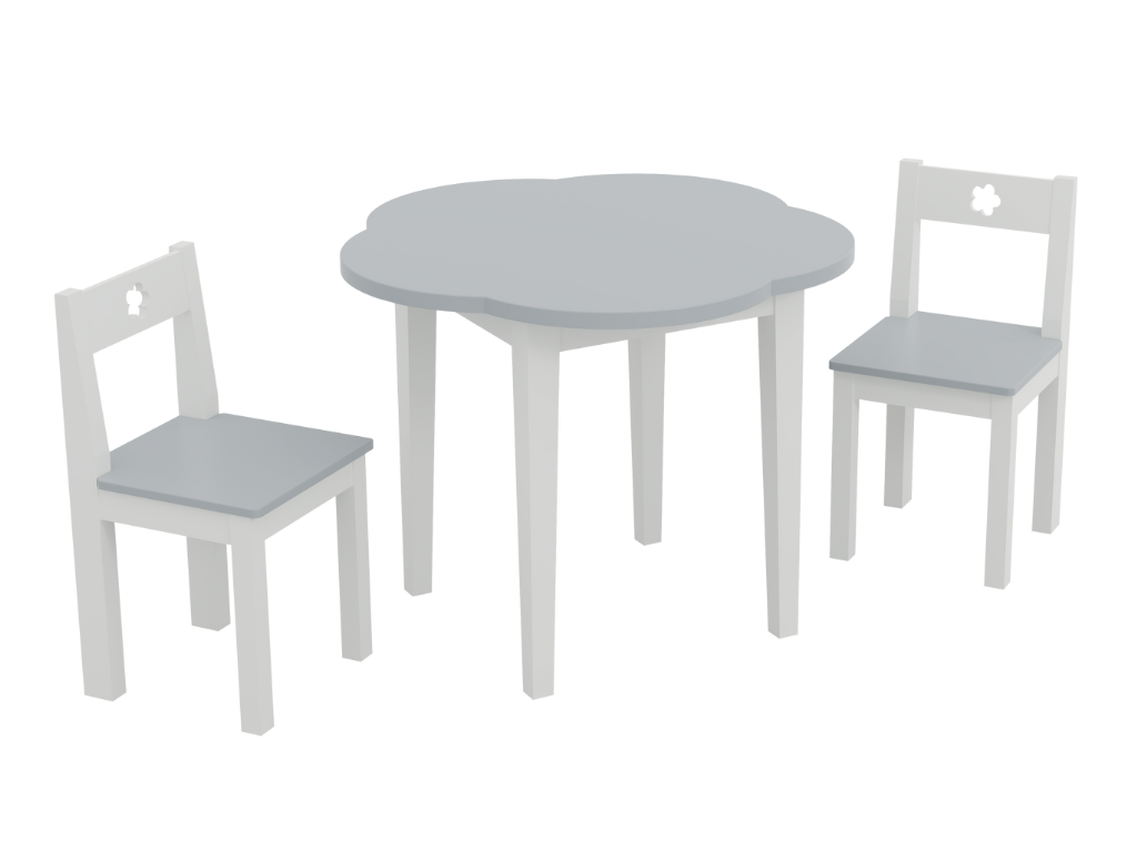BAMI Set detského stola s 2 stoličkami BIBI šedý