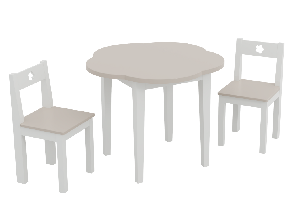 BAMI Set detského stola s 2 stoličkami BIBI krémový