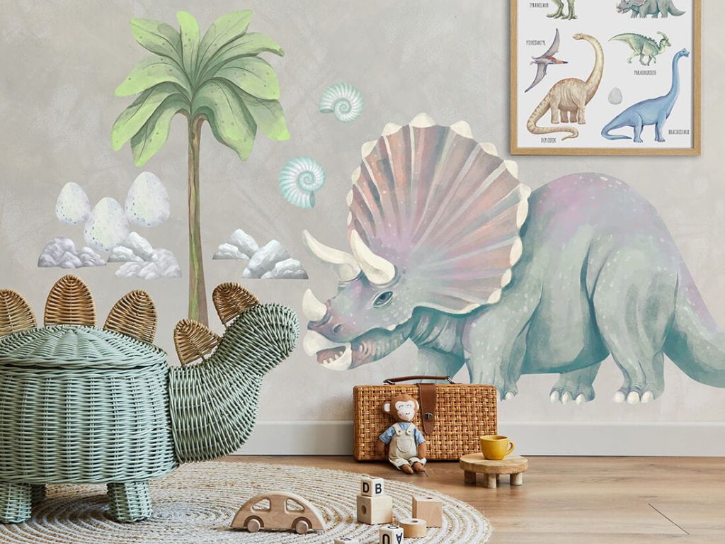 E-shop Nálepky na stenu do detskej izby TRICERATOPS