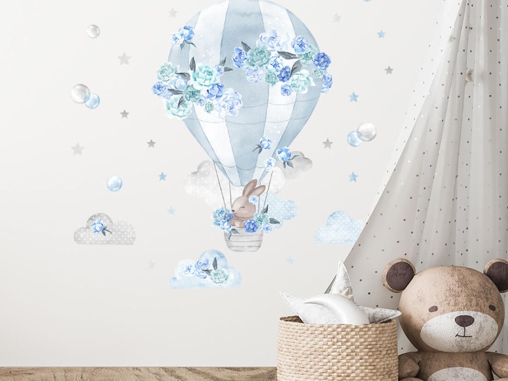 E-shop Samopelky na stenu BALÓN do detskej izby MODRÝ
