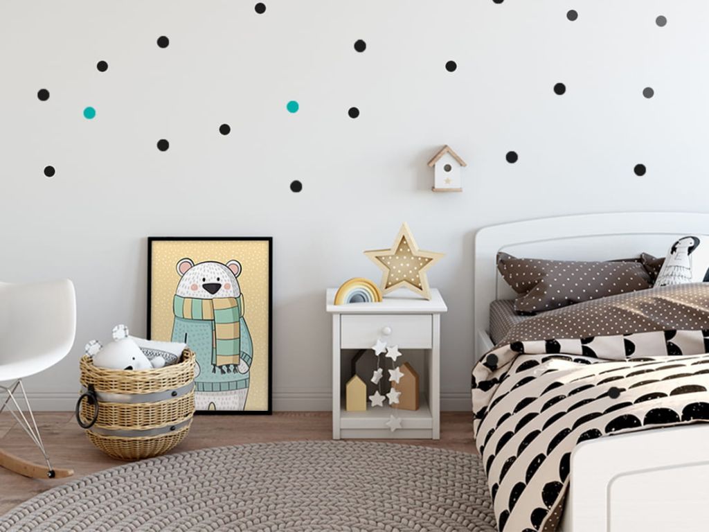 Pastelowe Love Nálepky na stenu PUNTÍKY do detskej izby Zvoľte farbu: Zlatá
