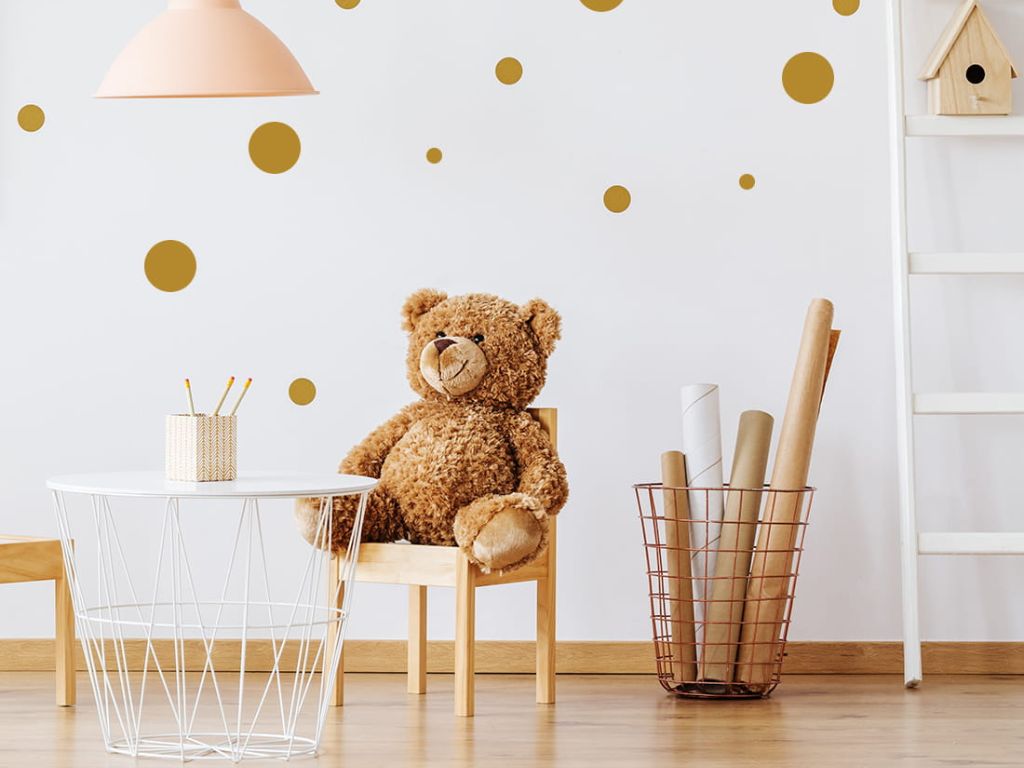 Pastelowe Love Nálepky na stenu do detskej izby PUNTÍKY Zvoľte farbu: Žltá