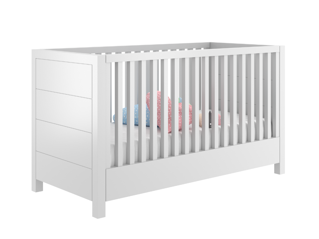 E-shop Prestaviteľná detská postieľka SIMONE s 3 polohami roštu Zvoľte farbu: Biela