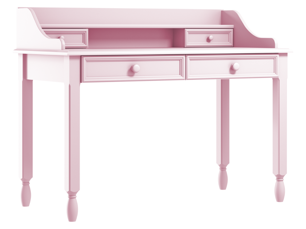 BAMI Detský písací stôl s dvoma šuplíkmi a nástavcom MAXIME ružový