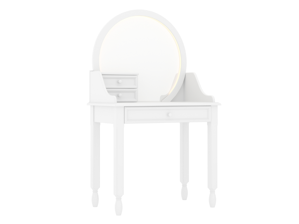 BAMI Toaletný stolík so zrkadlom a LED osvetlením MAXIME biely