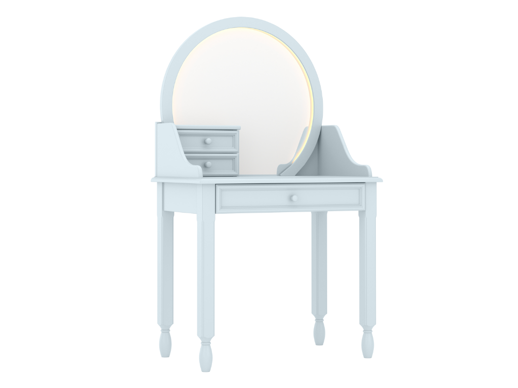 BAMI Toaletný stolík so zrkadlom a LED osvetlením MAXIME modrý