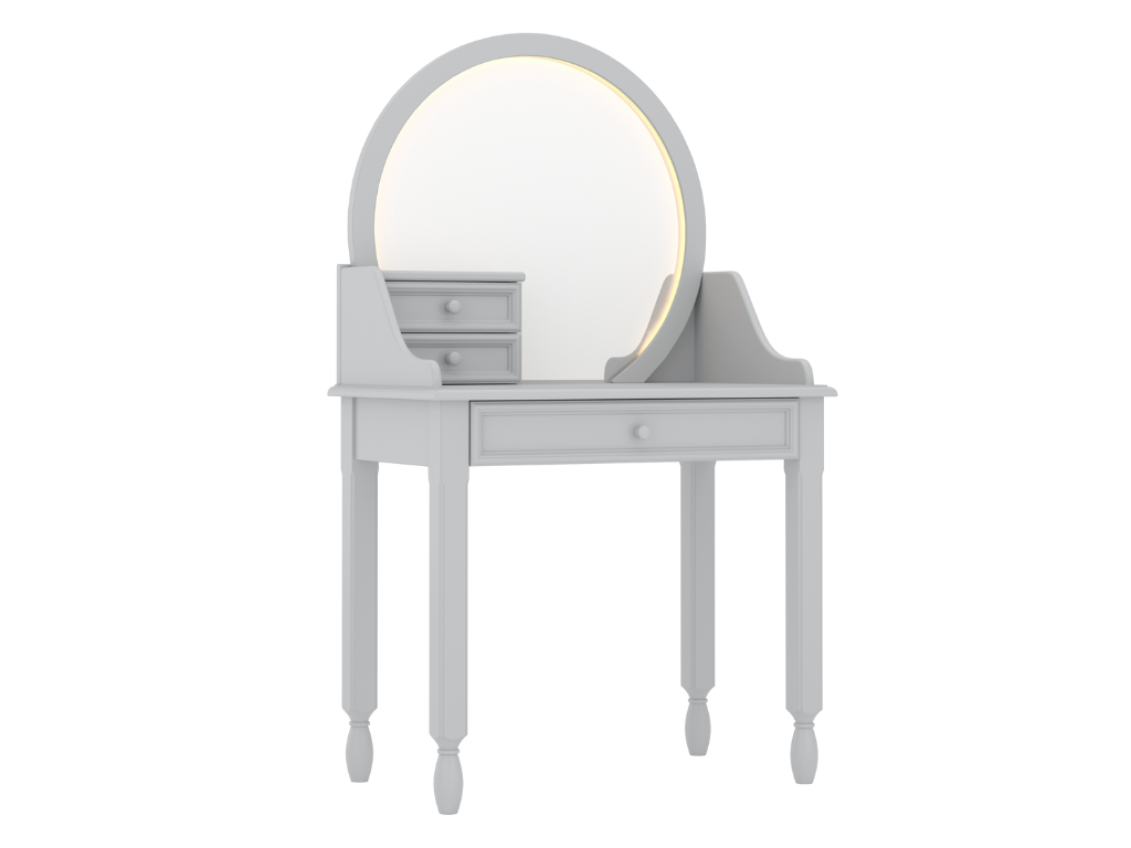 BAMI Toaletný stolík so zrkadlom a LED osvetlením MAXIME šedý