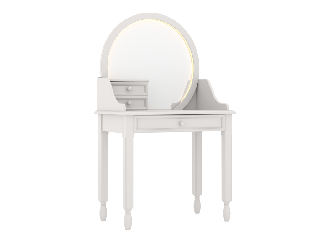 BAMI Toaletný stolík so zrkadlom a LED osvetlením MAXIME krémový