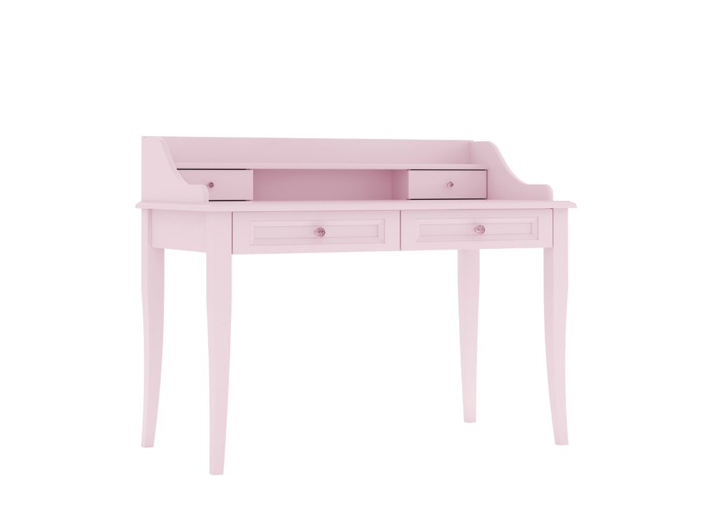 BAMI Písací stôl so šuplíkmi a nástavcom do detskej izby ALEX ružový