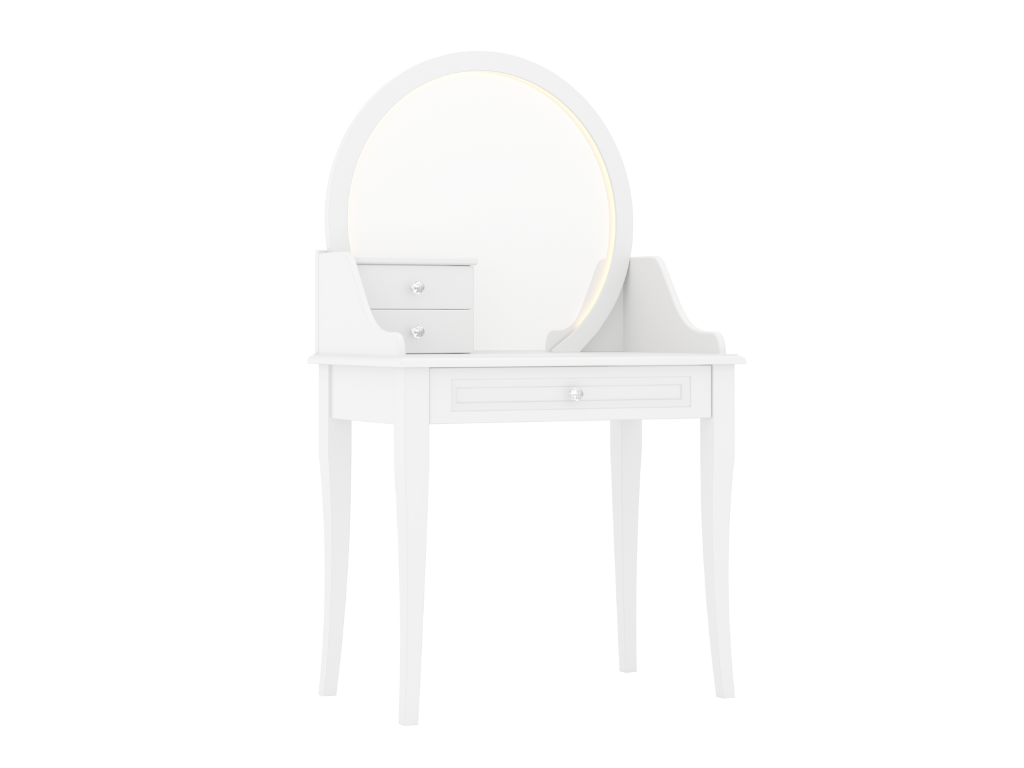 BAMI Toaletný stolík so zrkadlom a LED osvetlením ALEX biely