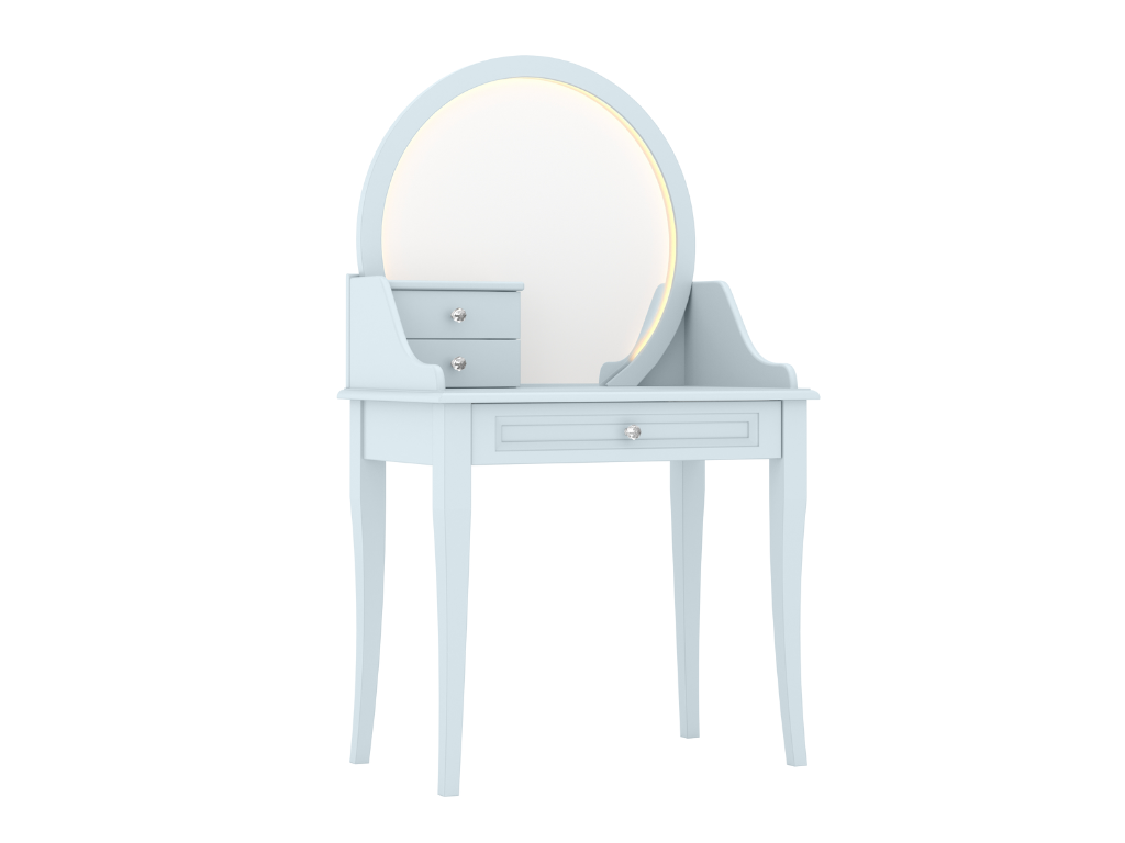 BAMI Toaletný stolík so zrkadlom a LED osvetlením ALEX modrý