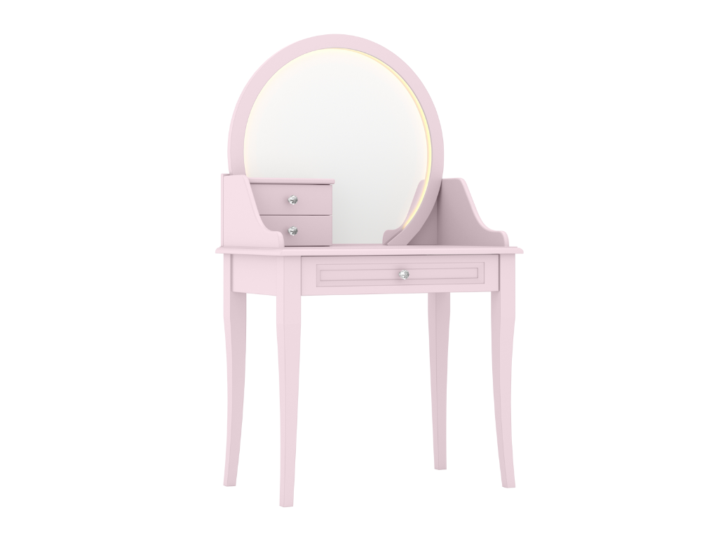 BAMI Toaletný stolík so zrkadlom a LED osvetlením ALEX ružový