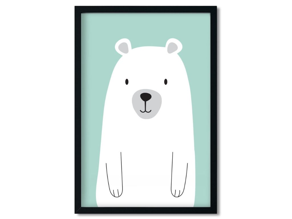 E-shop Plagát ĽADOVÝ MEDVEĎ do detskej izby MINTOVÝ Zvoľte rozmer: 20 x 30 cm