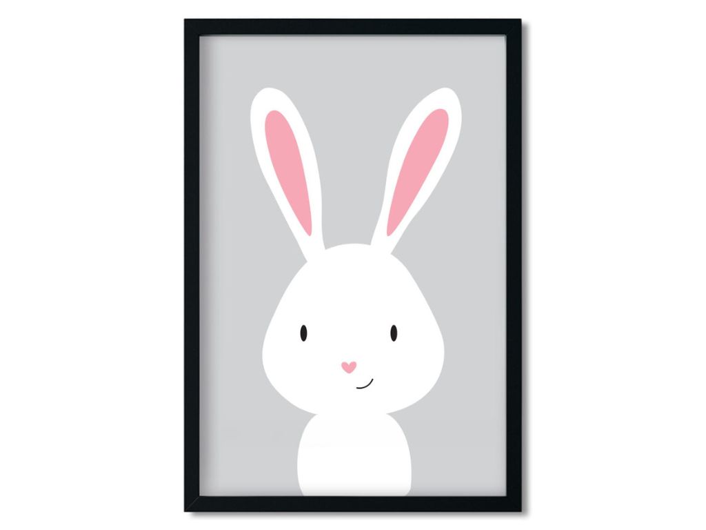 E-shop Plagát na stenu KRÁLIK do detskej izby SIVÝ Zvoľte rozmer: 20 x 30 cm